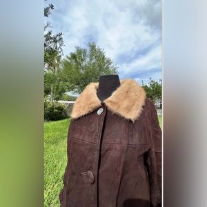 Vintage Hippie Boho Leather & Fur Coat ALMOST FAMOUS Penny Lane vibe